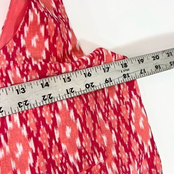 Joie Tank Shift Dress Women's Medium Silk Ikat Print Chest Pocket Lined Mini - Picture 4 of 9